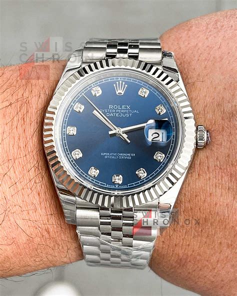 rolex day date 41 silber blau|rolex gold day date.